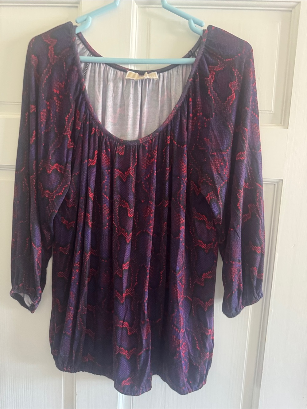 Michael Kors Purple Tunic with Red Abstract Print